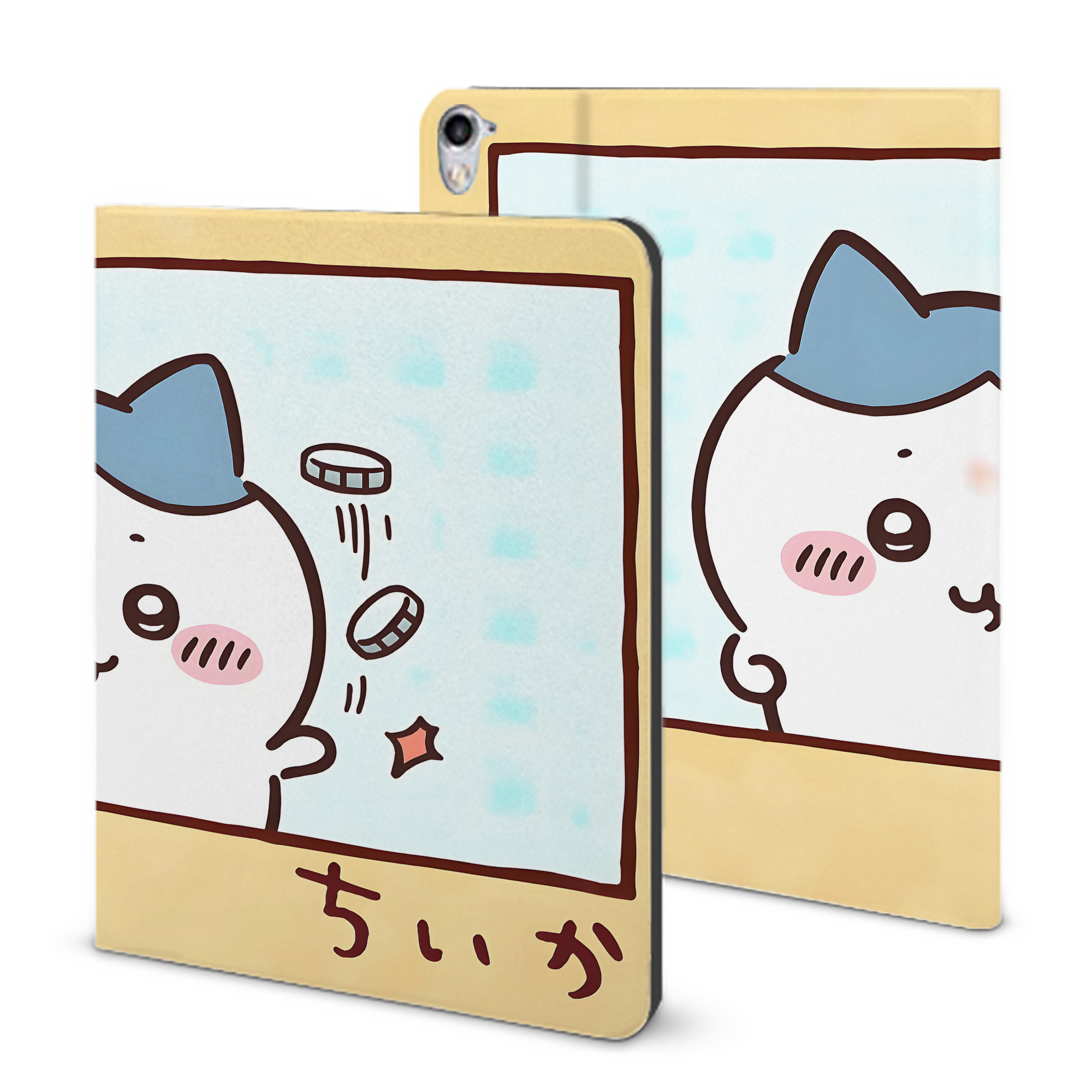 （画像用） ちいかわ Chii-kawa IPad ケース ブック型 PUレザー TPU 耐衝撃 軽量 薄型 ペン収納なし 全面保護 IPad 各モデル対応